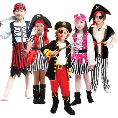 Halloween Cos Costume Children Pirate Clothes Party Costume Caribbean Pirate Captain Jack Dress Up