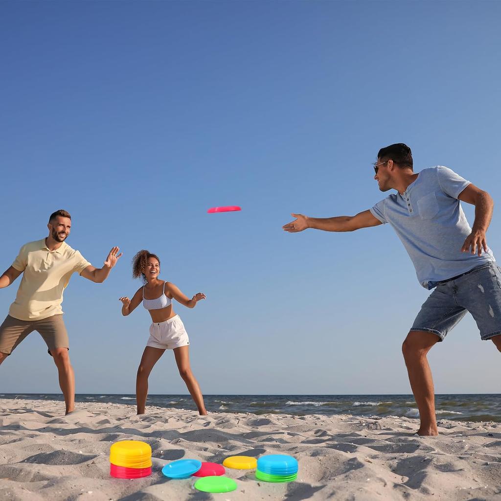 Hiboom Kids Flying Discs 3.4 Inch Mini Classic Flying Disks Bulk Soft Flyer Toy for Outdoor Pets Dog Yard Lawn Games Party Kindergarten Teaching