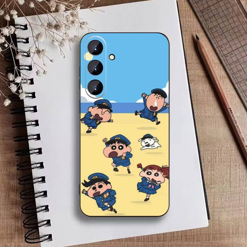 Cartoon N-Crayon Shin-chan Phone Case For Samsung Galaxy A73,A21s,A22,A31,A52,A53,A71,A41Soft Black Shell