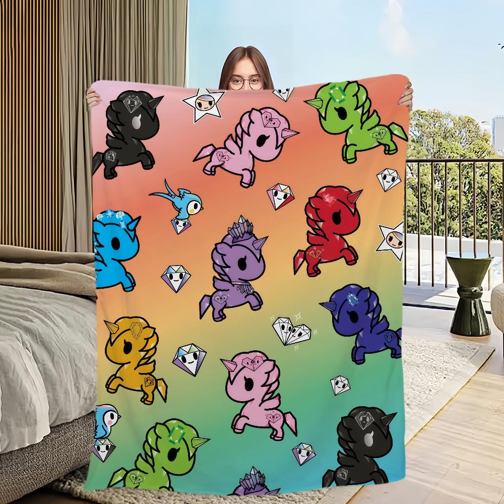 

fashion Cartoon cute Blankets Flannel warm comfort T-tokidoki soft plush blanket for sofa living room office bedroom travel gift 75x90cm