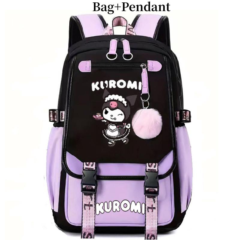 Kuromi Student Backpack With Usb Charging Port For Casual Travel And School Use