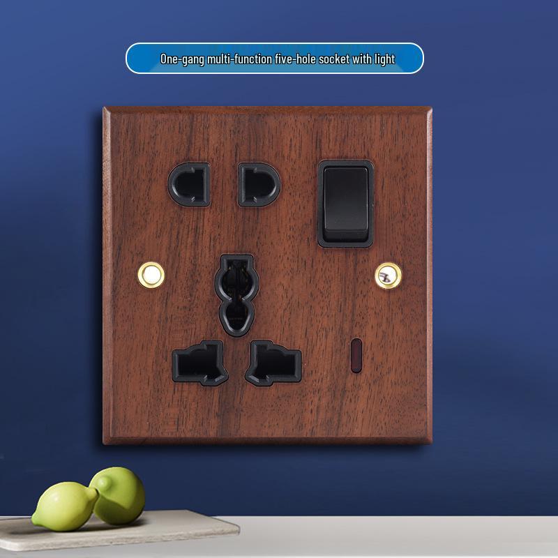 13A British Standard USB Switch Socket, Grey, Wall-Mounted, Multi-Function, One-Gang, Three-Hole Panel