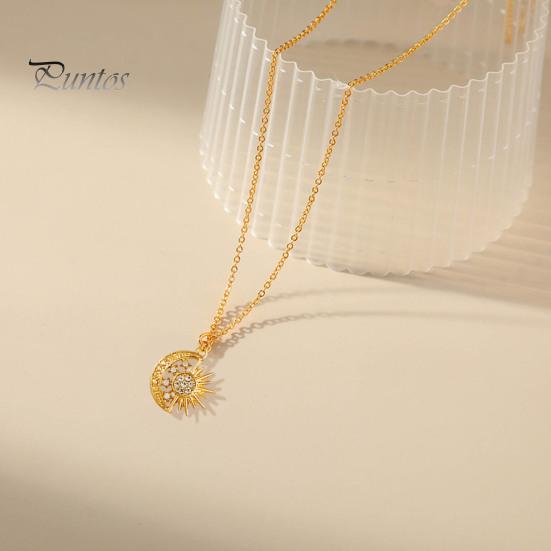 

Ожерелье с блестящими стразами, регулируемая удлинительная цепочка, полый кулон «Солнце и Луна», ожерелье, ювелирные аксессуары