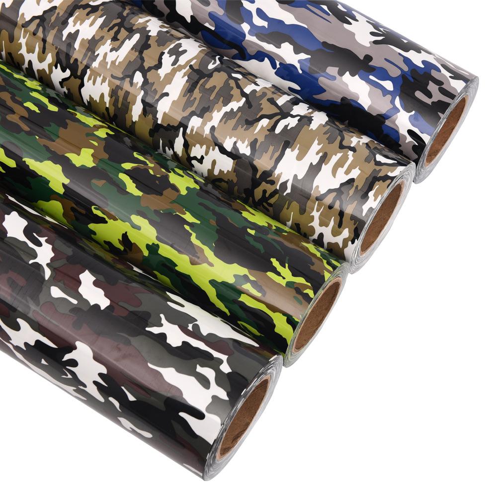 30cm*100cm Camouflage Heat Transfer Vinyl Lettering Film Iron On HTV Printing HTV Sticker Film for DIY Tshirt