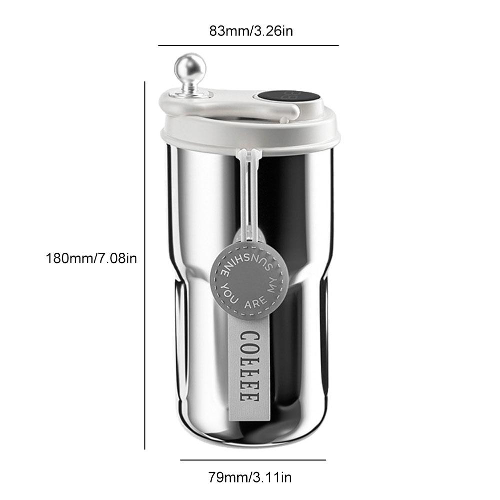 420ML Smarte Flasche 316 Edelstahl Smarte Wasserflasche Kaffee für Camping Geschenke für Heiße und Kalte Getränke