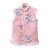 Midlife Women's Fashionable Floral Winter Vest - Cozy, Thick, Velvet-Lined Cardigan for Women Aged 60+