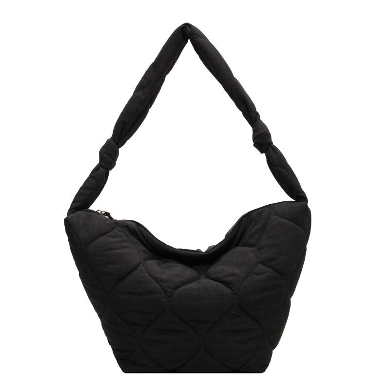 

Куртка на хлопковой подкладке Плиссированная сумка большой вместимости Сумка через плечо с вышивкой Сумка на плечо чёрный