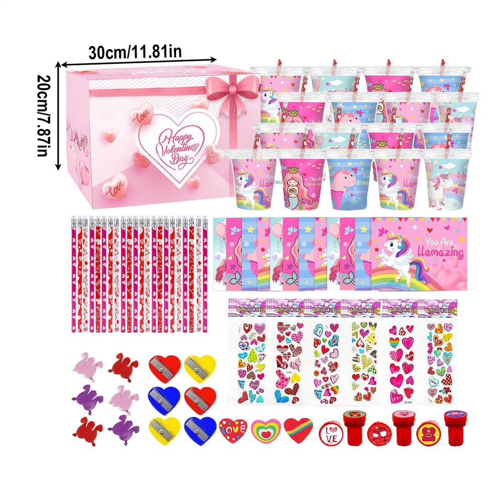 

192pcs Exquisite Valentine s Day Kids Toy Gift for Valentine Birthday Party School Classroom Exchange Favor Supplies set gifts