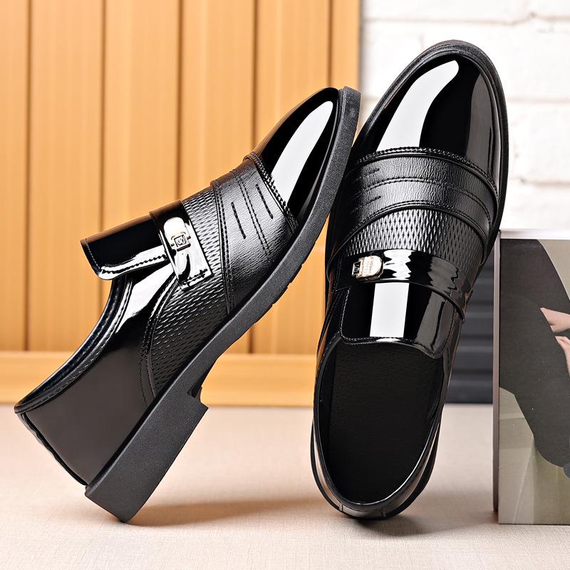 British Style Plus Size Men's Black Leather Casual Formal Shoes