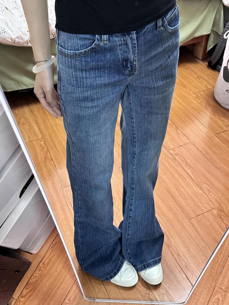 

Low Waist Big Size Denim Flare Trousers Female Autumn Year Skinny Show High Micro Flare Casual Trousers Female Jeans for Women Long Denim Pants XS