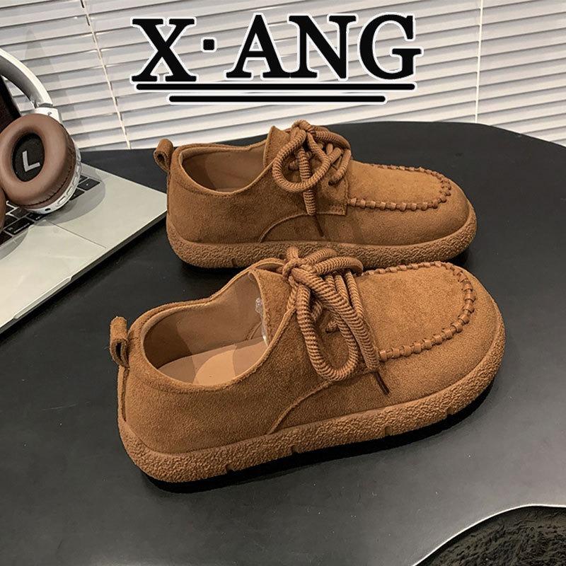 Cowhide Kangaroo Shoes Thick-soled Women's Shoes Autumn New Soft-soled Casual Loafers