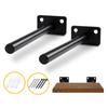 4 PCS Hidden Floating Shelf Bracket Round Wall Mount Shelf Supports Invisible Fixed Floating Holder A 01 2 Holes Black