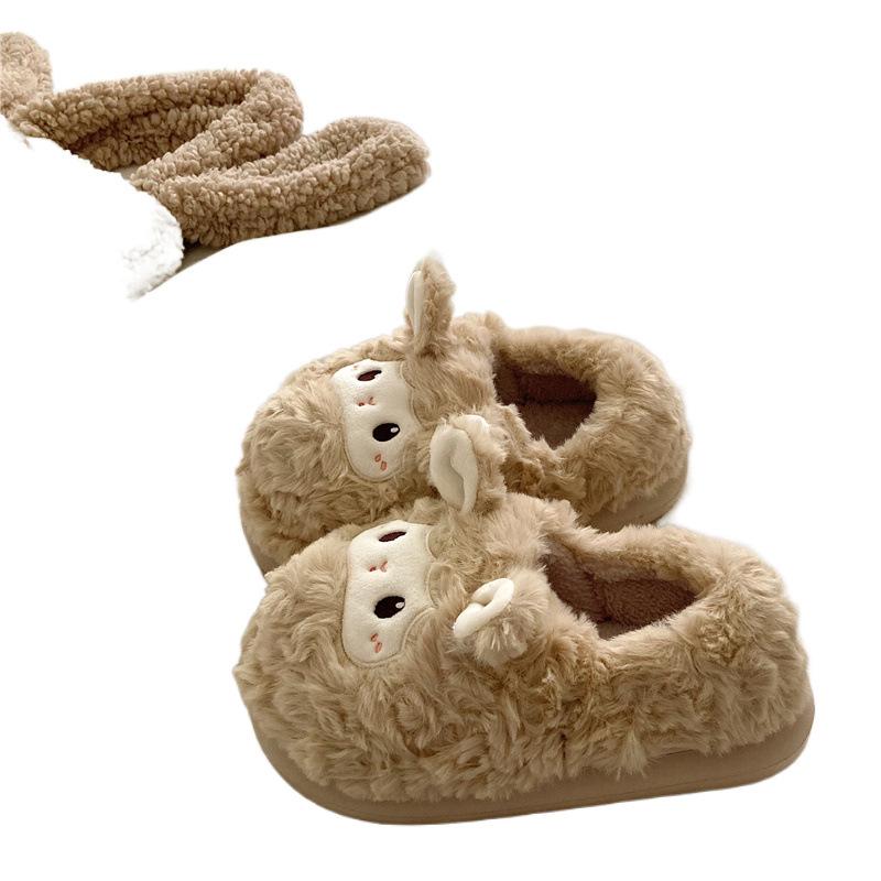 Cute soft cute cotton slippers winter thick-soled cartoon indoor home warmth plush cotton shoes winter