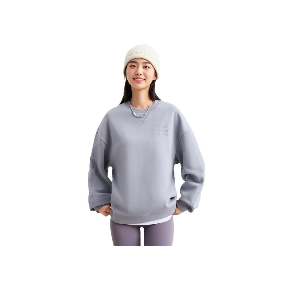 Li Ning Sports Lifestyle Series Fleece Crewneck Letter Sweatshirt Unisex Sweatshirt AWDVF71-2