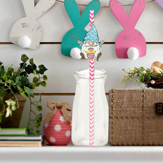 1 Set Easter Straws Disposable Beverage Straws Brightly Colored Paper Straws for Festive Parties Decoration