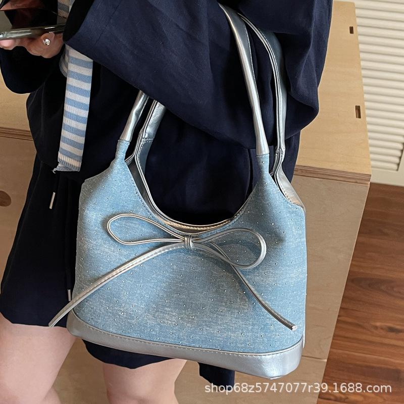 This Year's Popular Fashion Temperament Underarm Bag Women's 2025 New Large-capacity Bow Portable Shoulder Bag Tote Bag