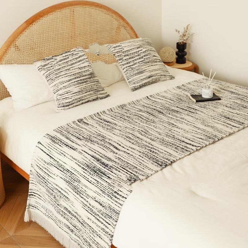 

LISM Black and White Space Bed Runner Throw Blanket