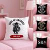 S-Sons Of A-Anarchy Cushion Cover Plush Fabric Soft Double-Sided Printed Sofa Pillow Case Colorfast Home Decor Gift