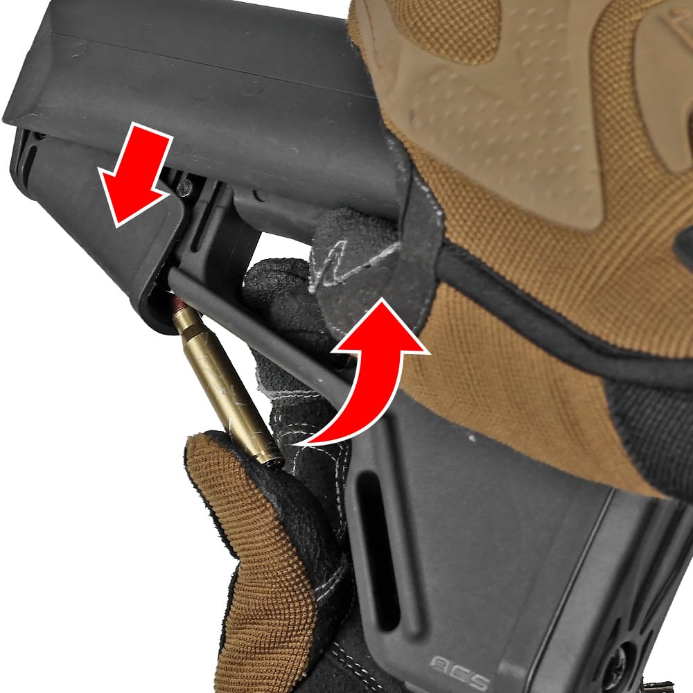 E&C Magpul ACS Carbine Stock Replica, Mil-Spec Diameter Buffer Tube Compatible, Reinforced Polymer, Black