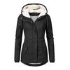 Women's Hood Long Sleeve Loose Fit Midi Parka Coat Fleece Lined Warm Cotton Outerwear Winter Jacket