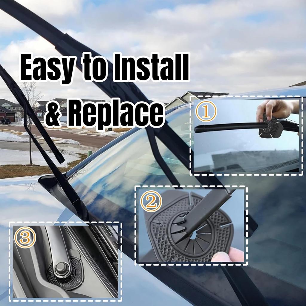6 PCS Wiper Cover Silicon Wiper Hole Protective Cover Wiper Arm Hole Protector For Most Cars, SUVs, Trucks (Black)
