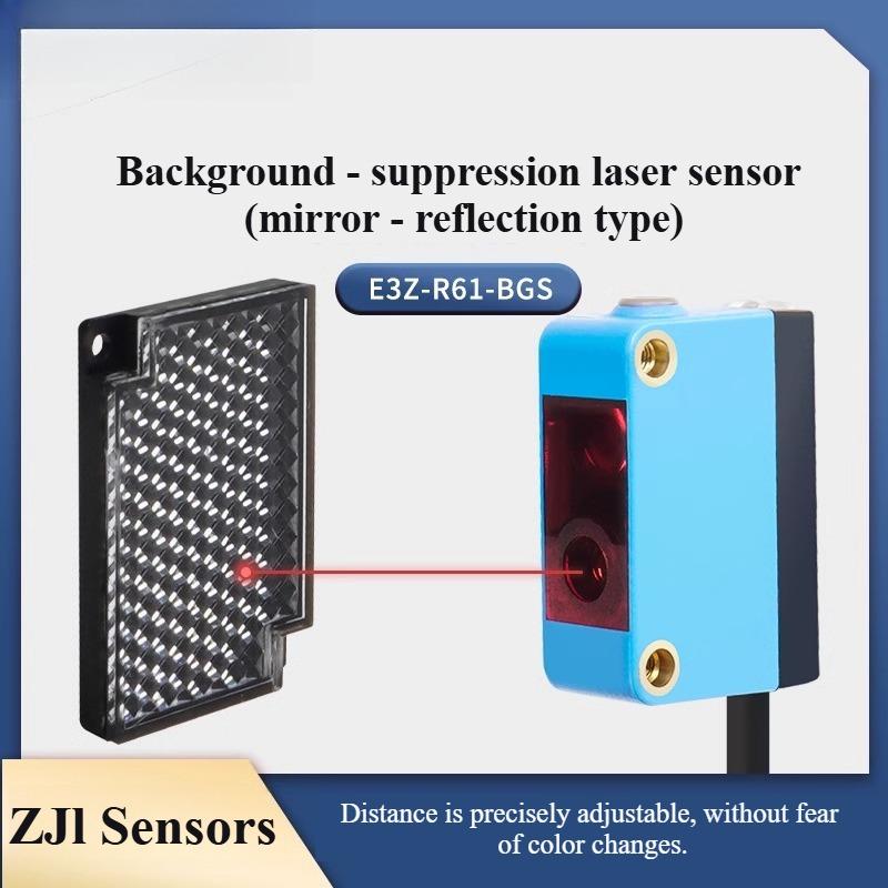 E3Z-R61-BGS Square Background Suppression Specular Reflection Type Laser Sensor Photoelectric Switch Npn24v Detection Distance
