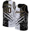 Canottiere Color Block con Nome e Numeri Personalizzati per Uomo, Maglie da Basket, T-shirt Stampate in 3D, Canottiere Sportive Estive Larghe con Scollo a O