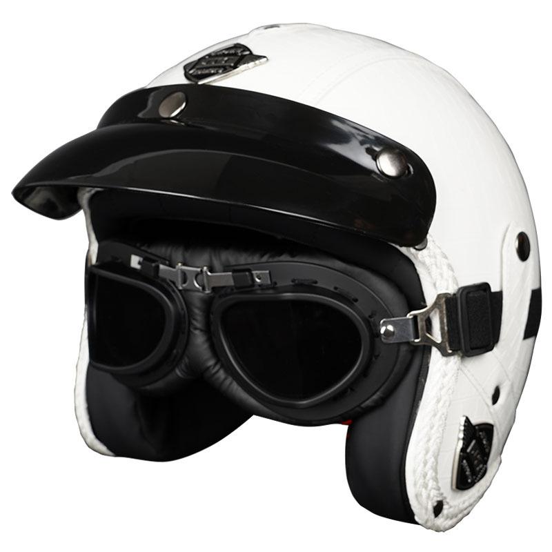 

3C сертифицированный ретро шлем для мотоцикла Harley Prince Cruising, кожаный шлем для мужчин и женщин, всесезонный мотоцикл, электромобиль 3/4/5 M янтарь