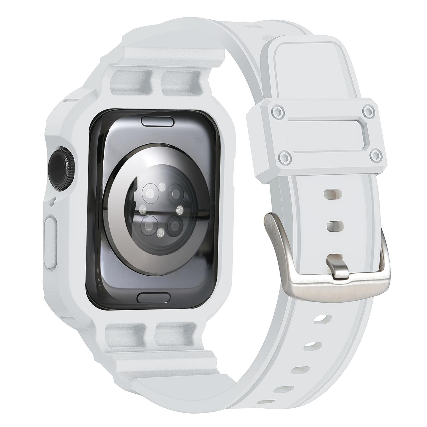 For Apple Watch Series 10 46mm Strap Soft TPU Watch Band with Integrated Watch Case B