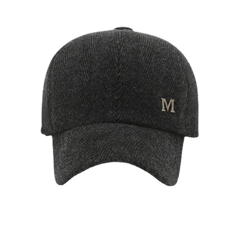 Autumn and Winter Woolen Ear Protection Warm Men's Hat Winter Thickened Baseball Cap Cap