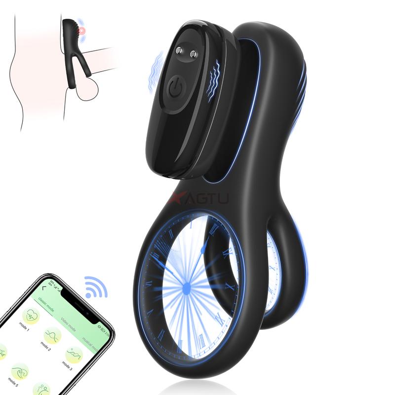 APP Control Vibrating Cock Ring for Men Clitoris Stimulation Ejaculation Delay Penis Ring Adult Supplies Sex Toy for Couples