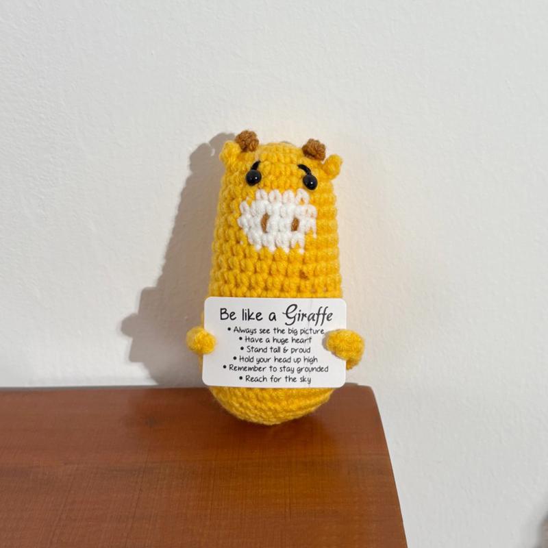 Crochet Pocket Hug Hand-woven Positive Energy Dolls Finished Alien Ornaments Knitted Crafts Desktop Miniature Mother's Day Gifts