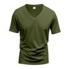 T-shirt Homme Style Américain Col en V Séchage Rapide Respirant Décontracté Sport Manches Courtes Homme