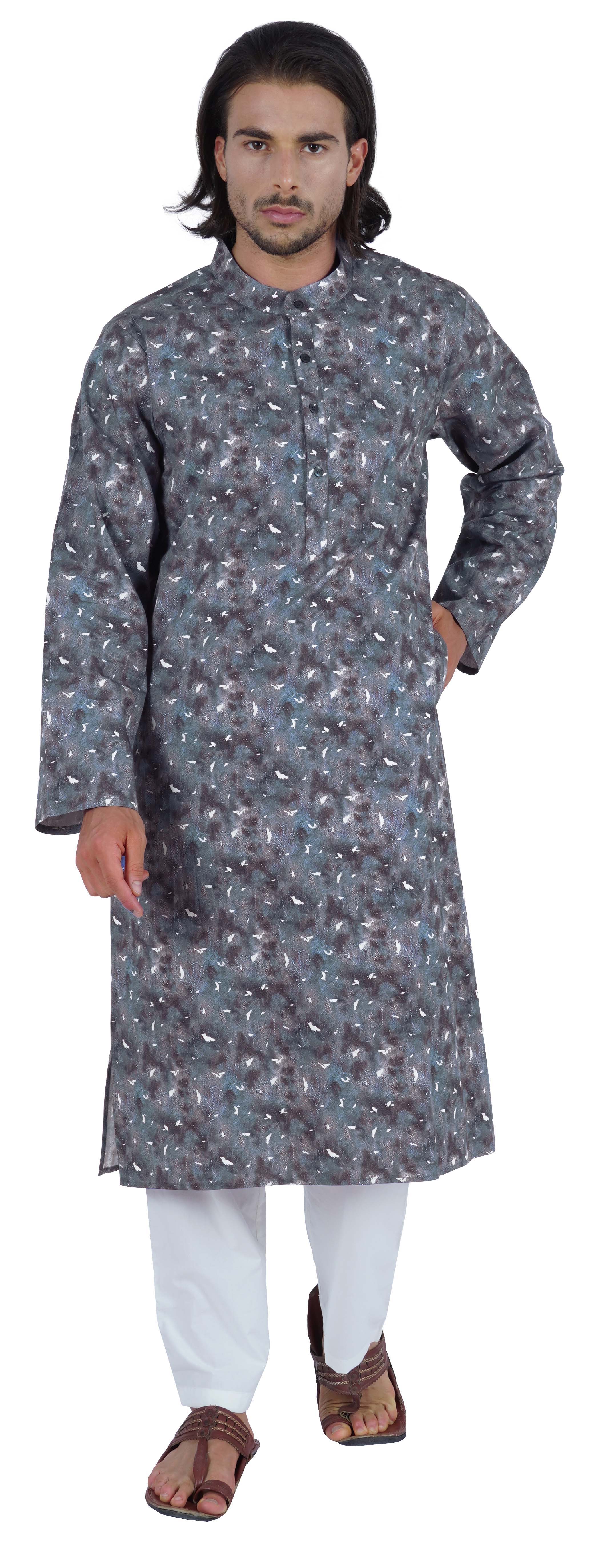 

Atasi Designer Kurta For Men s Printed Chinese Collar Summer Ethnic Party XXL різнокольоровий