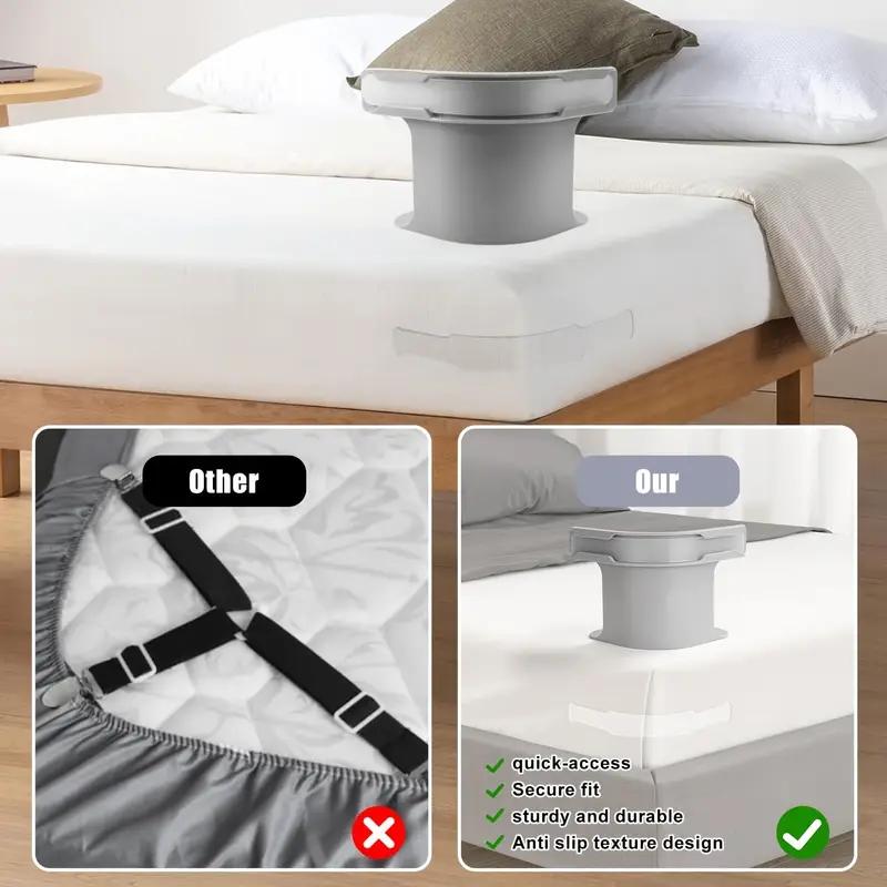 Invisible Non-Slip Plastic Bed Sheet Holders - 4 Pieces for Secure Fitted Covers and Quilts