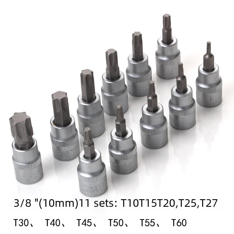 Star Bit Socket Set: 34-Piece with 3/8" Ratchet Wrench & 5/16" Hex Screw Tool