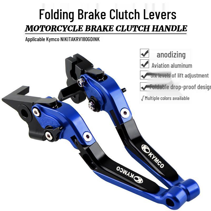 

KYMCO NIKITA KRV180 GDINK GR125 Bullhorn Folding Brake Clutch Lever Titanium-Gold-Titanium