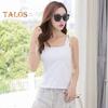 Damen Tanktops mit Hosenträgern, quadratischem Kragen, ärmellos, einfarbig, schmale Passform, Camisole für den Sommer