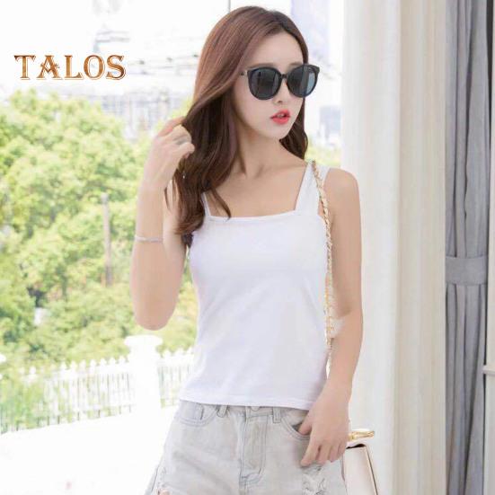 Damen Tanktops mit Hosenträgern, quadratischem Kragen, ärmellos, einfarbig, schmale Passform, Camisole für den Sommer