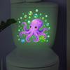 Glow-In-The-Dark Painted Octopus Toilet Sticker Self-Adhesive Removable Wall Decals Home Decor Luminous Car Sticker