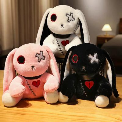 Gruseliger Gothic-Hase Kuscheltier Verrückter Hase Plüschtiere, Gruseliger Gothic-Hase Stofftier Niedliche Horror Schrecklicher Hase Puppe, Für Hal