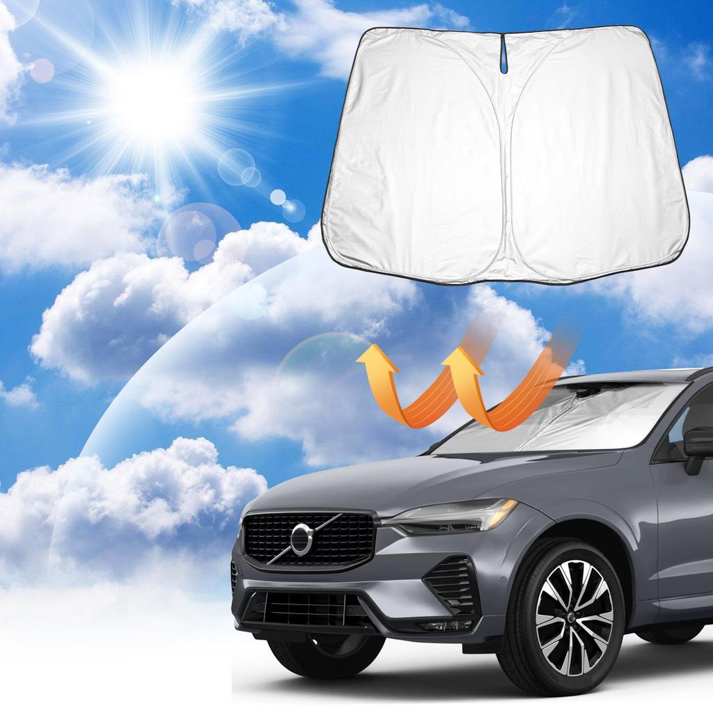Coleya Sunshade for Volvo XC60 2018 and Front Car Window Thin UV Heatstroke Car Foldable Sun Car Interior Specific to Your Vehicle (2nd Generation,