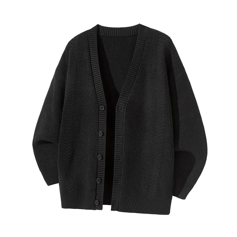 Mu Yuan Unisex Single-Breasted Cardigan - Autumn/Winter Loose Knit Sweater