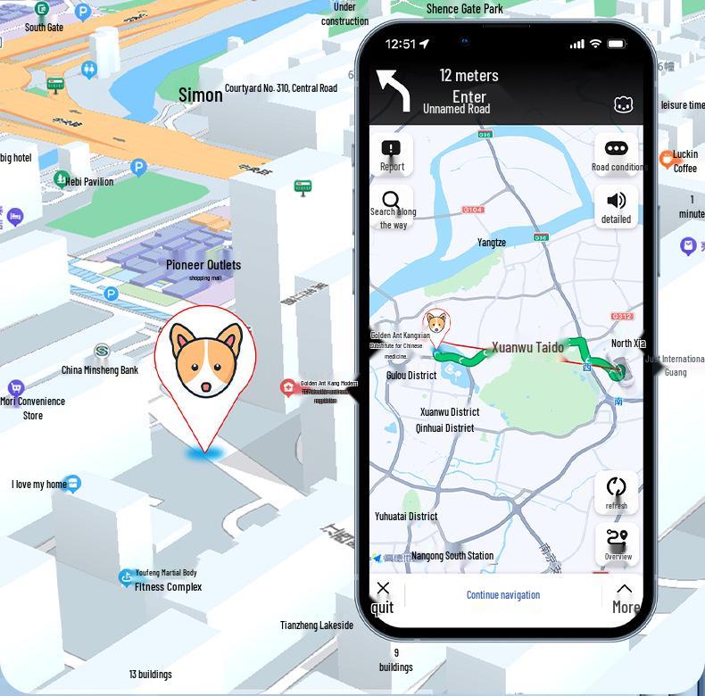 Bluetooth GPS Tracker Airtag: Anti-Loss Device for Apple & Android, Perfect for Pets