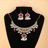 Fashionable Gemstone Tassel Pendant Necklace & Earring Set for Ladies