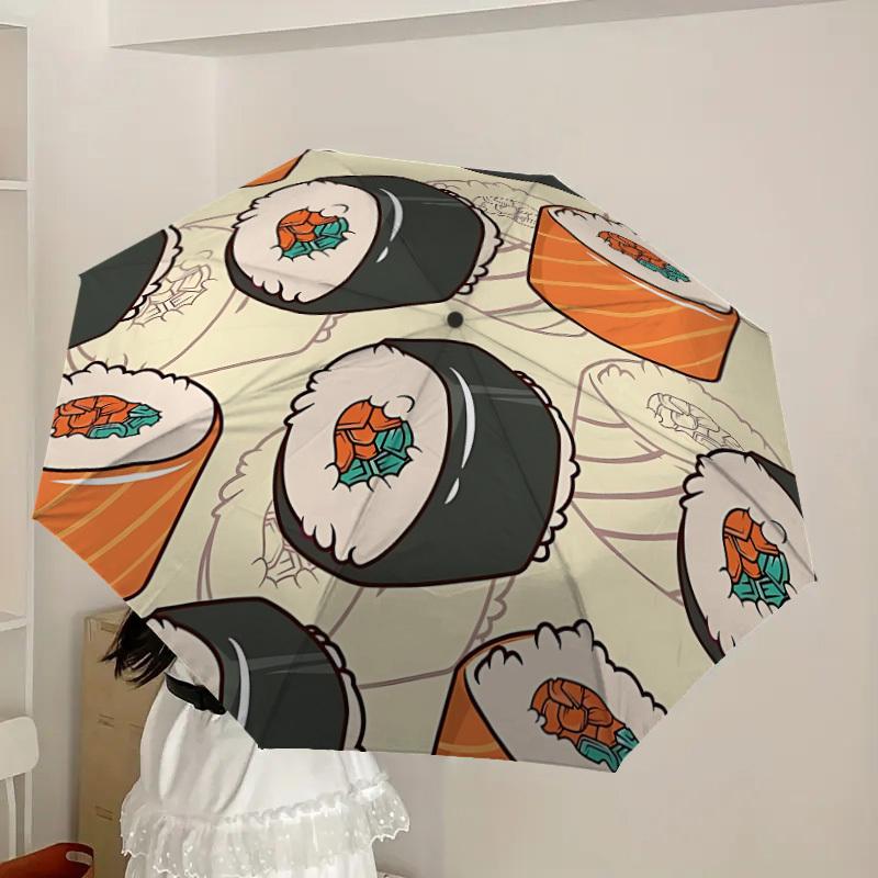 1pc Sushi Rolls Automatic Open/Close Umbrella, Formal Events - Ideal Gift for Family or Friends, Outdoor Accessory yy251211164