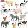 Oenux Small Farm Wild Animal Model Lion Tiger Sheep Pig Dog Action Figures PVC Lovely Miniature Playset Education Kid Toys Gift