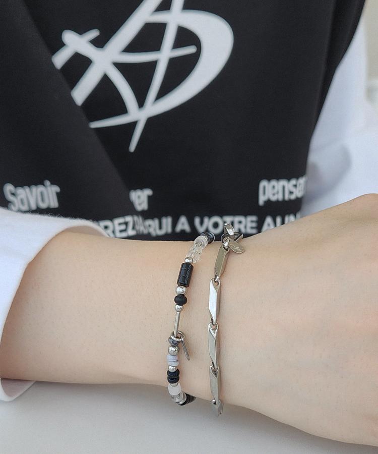 Acha Lapis Multi Bead Bracelet _ Black