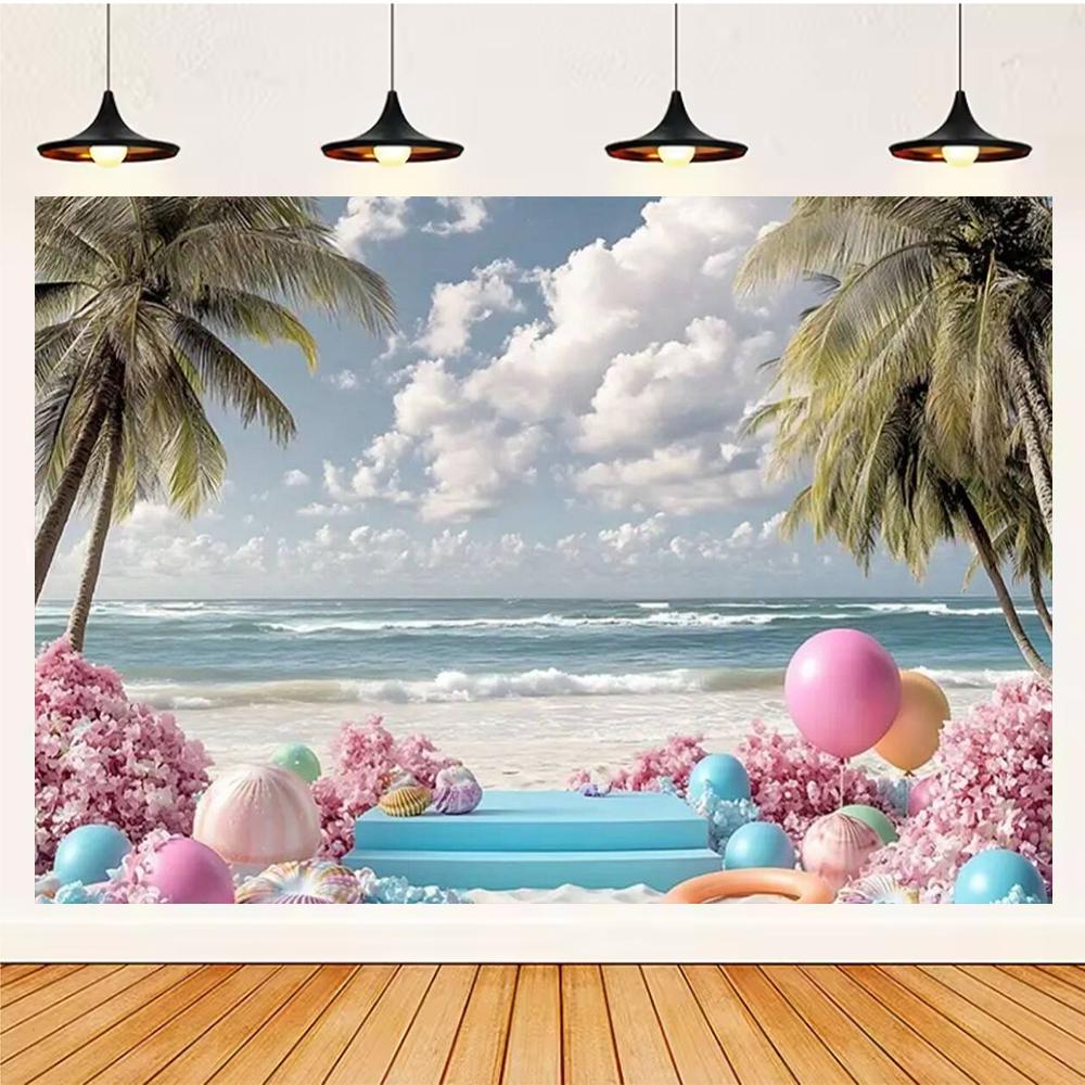 Summer Hawaii Party Supplies Background Banner Decoration Aloha Coconut Tree Surfboard Baby Shower Backdrop Photography Props