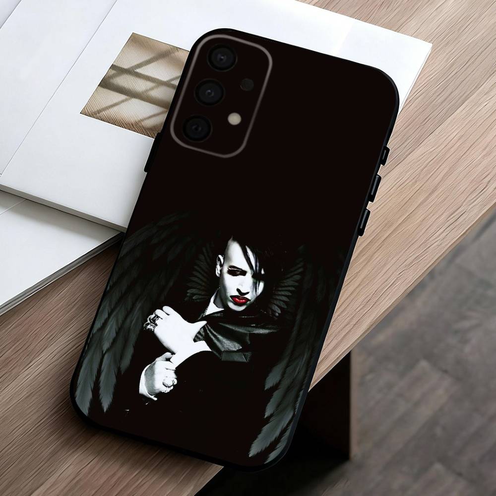 Singer M-Marilyn Manson Phone Case For Samsung Galaxy A73,A72,A71,A70,A53,A52,A51,Soft Silicone Black Cover